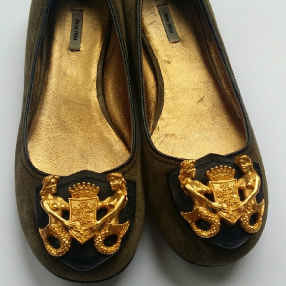Miu miu mimetico mermaid flats suede