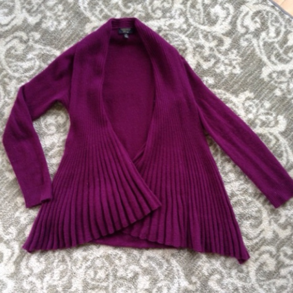 Open Cashmere Cardigan *Wine*