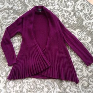 Open Cashmere Cardigan *Wine*