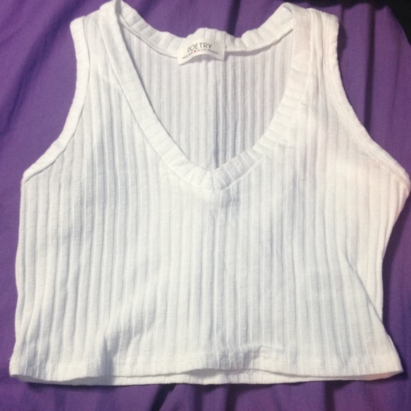White ribbed crop top