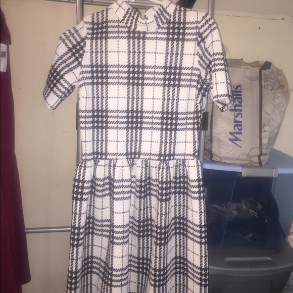 🔳MOCK NECK CHIC CHECKERED DRESS🔳