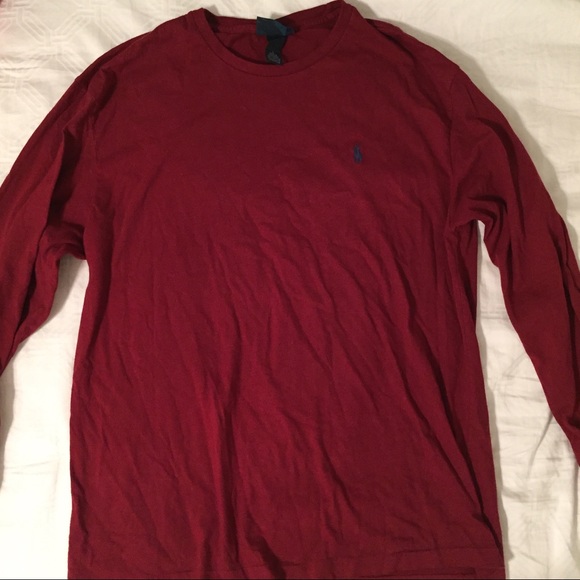 Burgundy Polo RL Long Sleeve Tee
