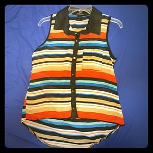 multi color High-low shirt