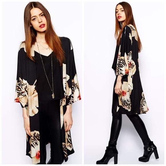 ASOS oversized kimono in orchid print