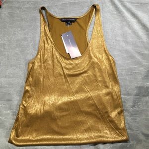 Sleeveless gold tank top