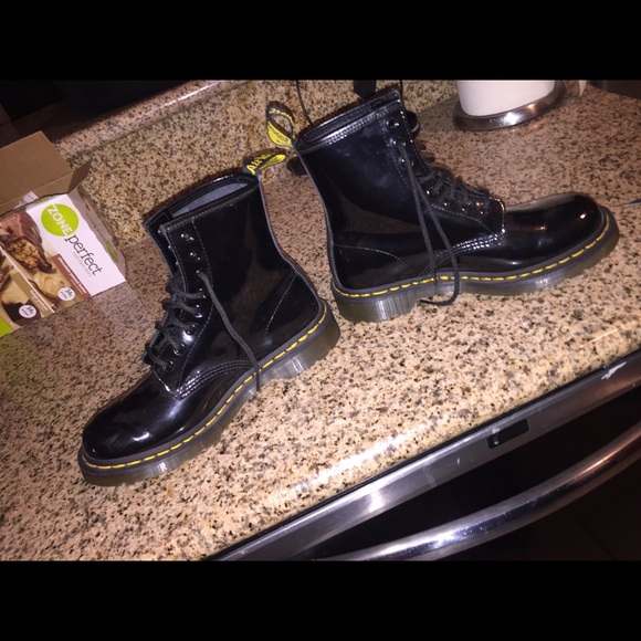 Black Doc Marten shoes. - Picture 2 of 3