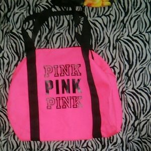 Pink duffle bag