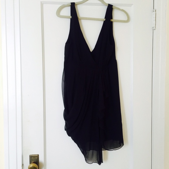 Alice + Olivia Black Faux Wrap Dress, S