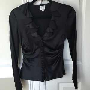 Armani black silk blouse size 2.