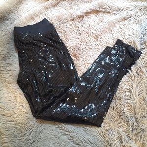 Black Sequin Leggings