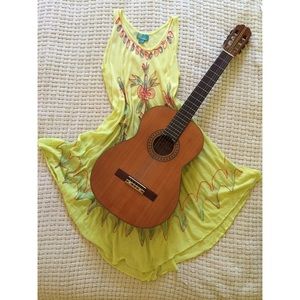 Rayon flowy mid length dress