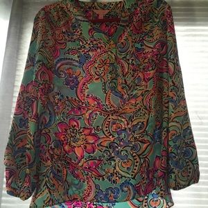 Lily Pulitzer long sleeve colorful dress top