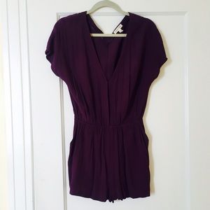 Silence + Noise Plum Romper, M