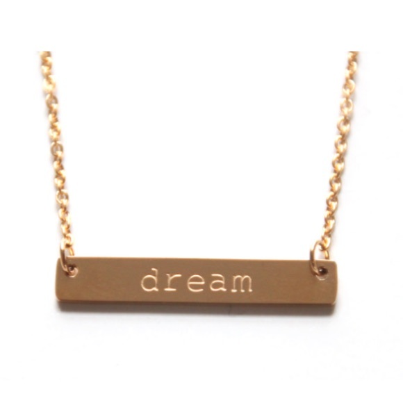 Jewelry - Dream tag necklace - 18K-Plated Stainless Steel