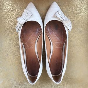 ISABEL MARANT printed python white flats w/ bows