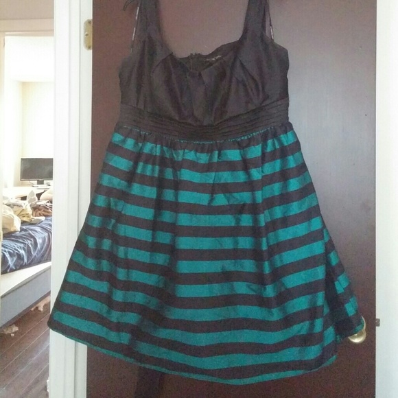 Black and teal baby doll style dress
