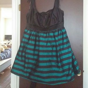 Black and teal baby doll style dress