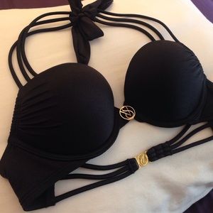 VS Bombshell Add-2-Cups Black Push-Up Bikini Top