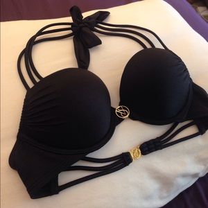 VS Bombshell Add-2-Cups Black Push-Up Bikini Top