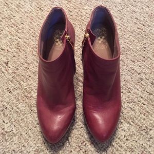 Vince Camuto ruby red platform bootie