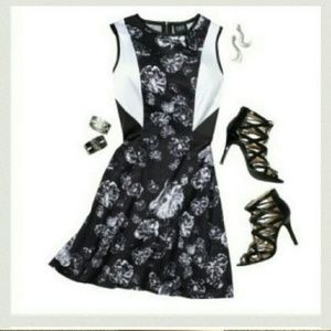 Prabal gurung  black  and  white  floral dress
