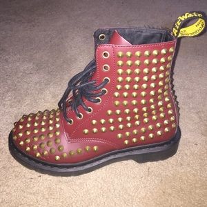 Doc Marten Red Studded boot