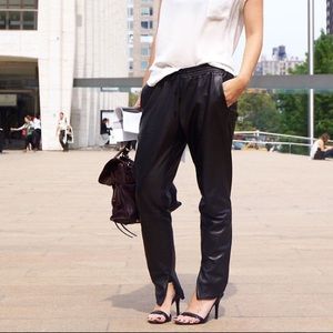 Vince Leather Jogging Pant