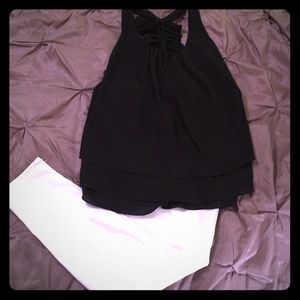 Black Ruffle Back Tank