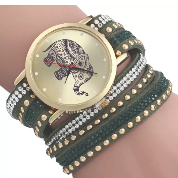 🚫sold🚫Dark Green Elephant Watch - Picture 2 of 2