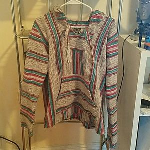 Blue pink white Baja hoodie