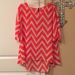 Chevron high-low blouse