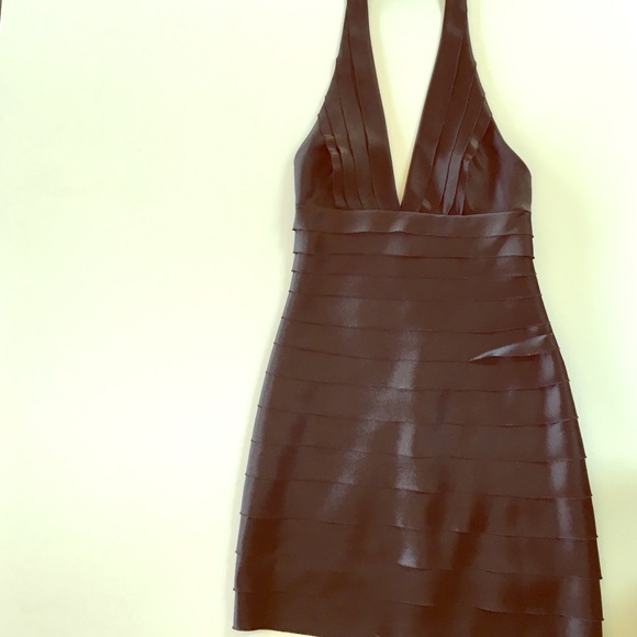BCBG Satin Cocktail halter style dress