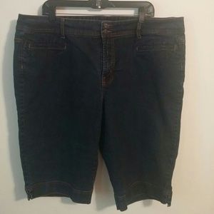 Bermuda style denim shorts
