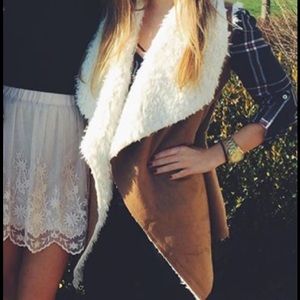 Faux sheepskin vest