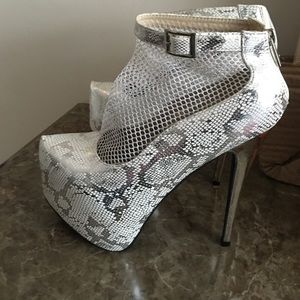 Snake skin platform heels