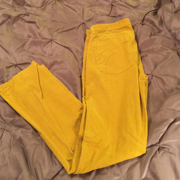 J. Crew Mustard Yellow, Corduroy, Matchstick Pant