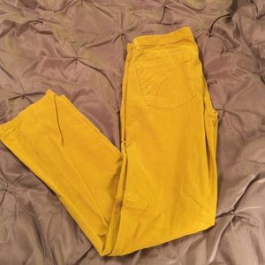J. Crew Mustard Yellow, Corduroy, Matchstick Pant