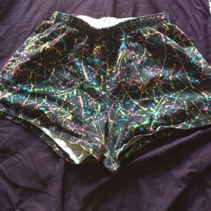 Black, Splatter Paint Shorts