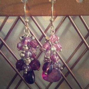 Purple and gold earrings.