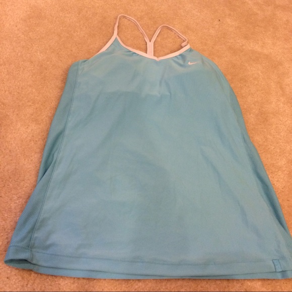 Nike Aqua/Turquoise Camisole/White straps & swoosh - Picture 1 of 4