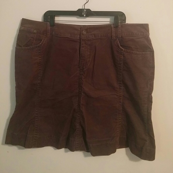 Short Brown Corduroy Skirt