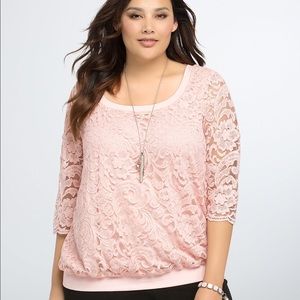 Torrid Sparkle Lace Shirt