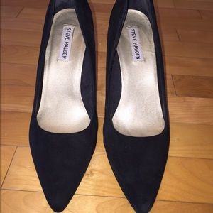 Steve Madden black suede pointed toe high heels