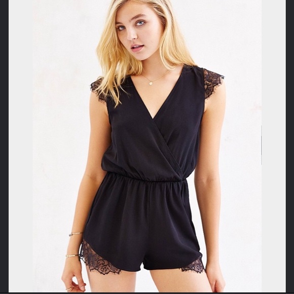 Kimchi Blue Black Silky Romper