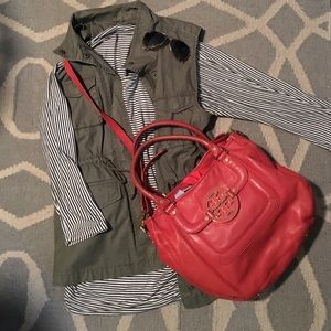 Tory Burch Amanda coral cross body satchel