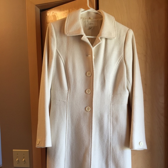 White wool trench coat