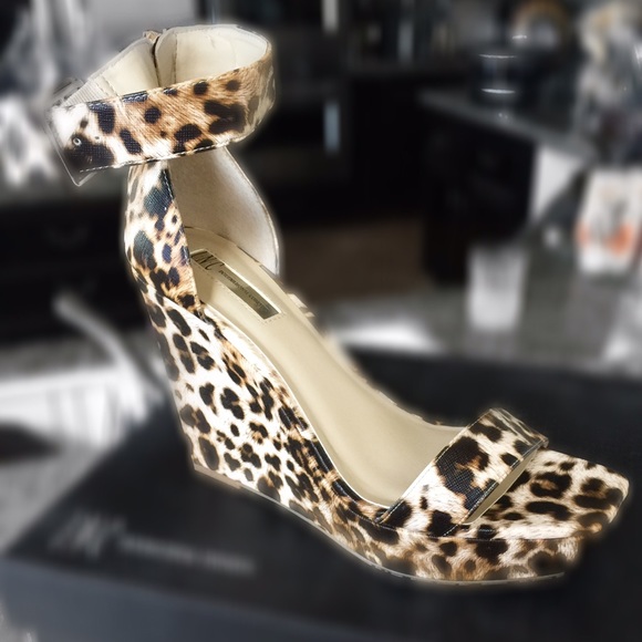 NIB Leopard Wedges