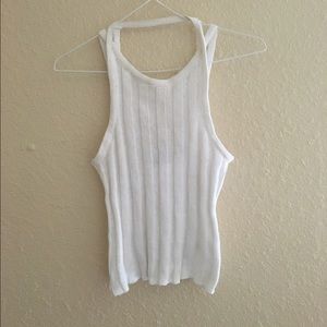 White ribbed crop top