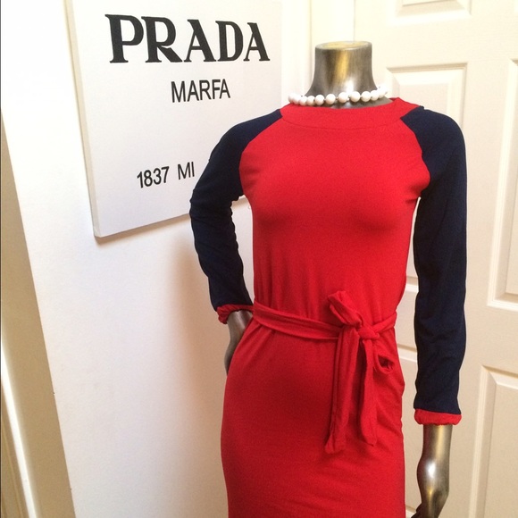 Red knee length dress
