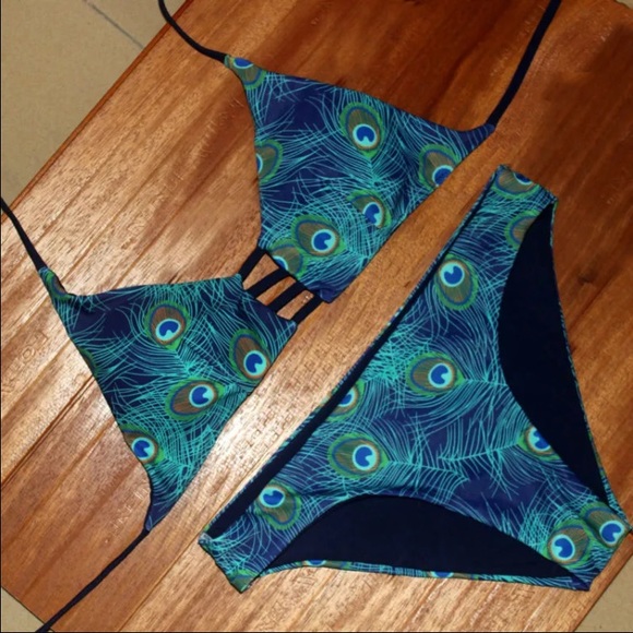 acacia swimwear Other - NWOT Peacock Print Bikinis 💕